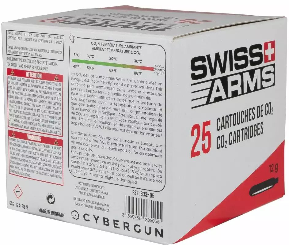Autre jeu de plein air Swiss Arms cartouches de gaz co2 airsoft par 25 