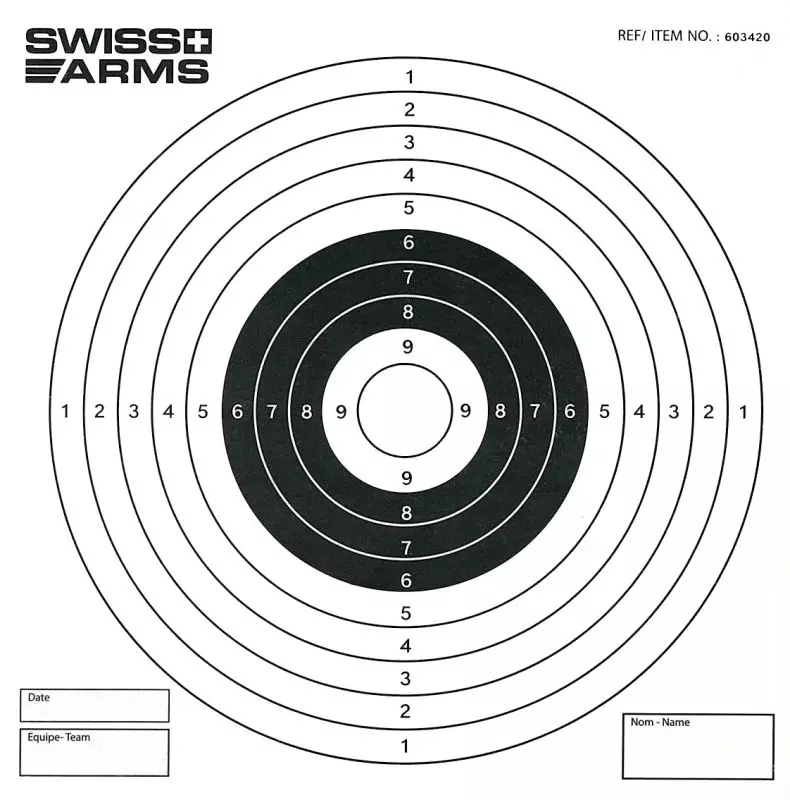 Swiss Arms - porte cible 14 X 14 - Fourni avec 10 cibles - Elite