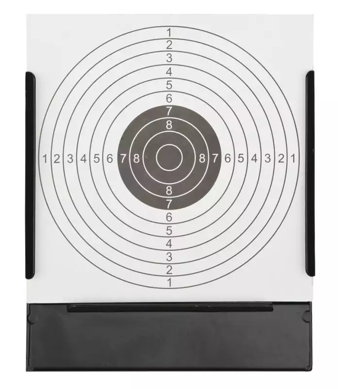 Porte-cible carré avec piège à plombs + 100 cibles en papier 14 cm
